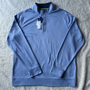 TailorByrd Luxe Fleece Performance 1/4 Zip Pullover XL NWT Light Blue Golf Layer